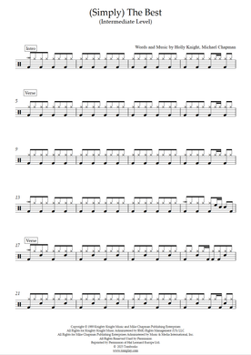 (Simply) The Best (feat. Tina Turner) - Jimmy Barnes drum sheet music