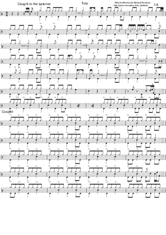 Caught in the Balance - Toto - Full Drum Transcription / Drum Sheet Music - AriaMus.com