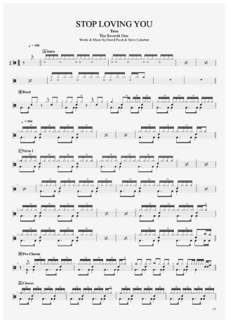 Stop Loving You - Toto - Drum Sheet Music - AriaMus.com – DrumSetSheetMusic