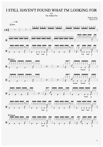 I Still Haven't Found What I'm Looking For - U2 (The Band) - Full Drum Transcription / Drum Sheet Music - AriaMus.com
