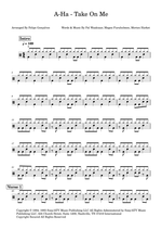 Take on Me - A Ha drum sheet music