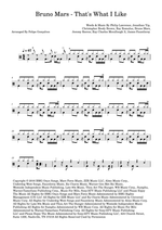 That's What I Like - Bruno Mars drum sheet music