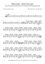 Never Too Late - Elton John drum sheet music