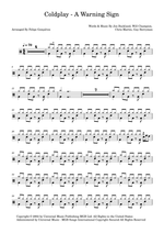 Warning Sign - Coldplay drum sheet music