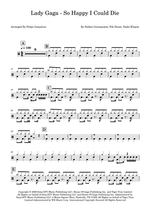 So Happy I Could Die - Lady Gaga drum sheet music