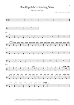Counting Stars - OneRepublic drum sheet music