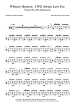 I Will Always Love You - Whitney Houston drum sheet music