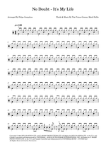 It's My Life - No Doubt drum sheet music