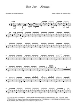 Always - Bon Jovi drum sheet music