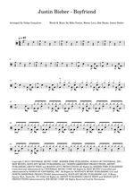 Boyfriend - Justin Bieber drum sheet music