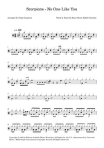 No One Like You - Scorpions drum sheet music