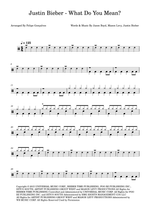 What Do You Mean? - Justin Bieber drum sheet music