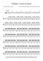 Lovers in Japan - Coldplay drum sheet music