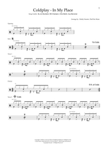 In My Place - Coldplay drum sheet music