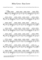 Easy Lover - Miley Cyrus drum sheet music
