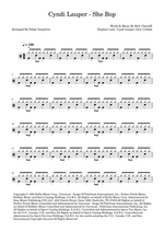 She Bop - Cyndi Lauper drum sheet music