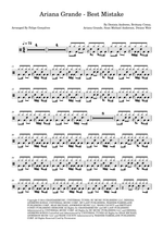 Best Mistake (feat. Big Sean) - Ariana Grande drum sheet music