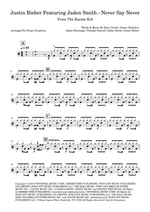 Never Say Never (feat. Jaden Smith) - Justin Bieber drum sheet music