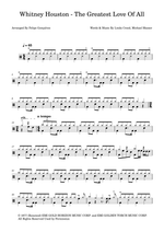 The Greatest Love of All - Whitney Houston drum sheet music