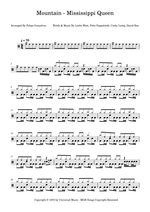 Mississippi Queen - Mountain drum sheet music