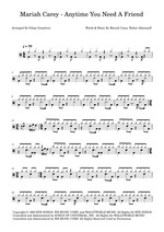 Anytime You Need a Friend - Mariah Carey drum sheet music