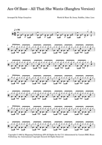 All That She Wants (Banghra Version) - Ace of Base drum sheet music