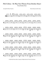 No Way Out (Theme from Brother Bear) - Phil Collins drum sheet music