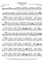 Cowboy Song - Thin Lizzy drum sheet music