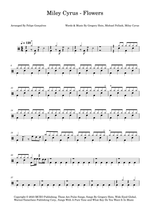 Flowers - Miley Cyrus drum sheet music