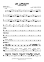 Use Somebody - Kings of Leon drum sheet music