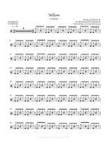 Yellow - Coldplay drum sheet music