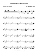 Final Countdown - Europe drum sheet music