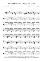 Would Not Come - Alanis Morissette drum sheet music