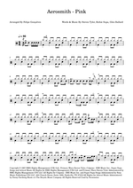 Pink - Aerosmith drum sheet music