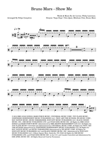 Show Me - Bruno Mars drum sheet music