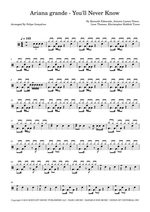 You'll Never Know - Ariana Grande drum sheet music