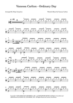 Ordinary Day - Vanessa Carlton drum sheet music