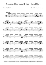 Proud Mary - Creedence Clearwater Revival drum sheet music