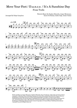 Move Your Feet – D.A.N.C.E. – It's a Sunshine Day - Trolls Cast drum sheet music