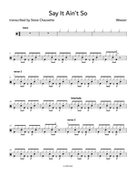 Say It Ain't So - Weezer drum sheet music