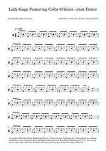 Just Dance (feat. Colby O' Donis) - Lady Gaga drum sheet music