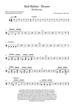 Bad Habits - Ed Sheeran drum sheet music