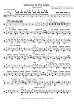 Welcome to the Jungle - Guns N' Roses drum sheet music