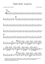 Long Live - Taylor Swift drum sheet music