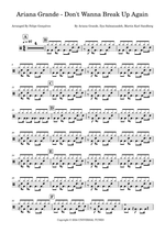 Don't Wanna Break Up Again - Ariana Grande drum sheet music