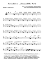All Around the World - Justin Bieber drum sheet music