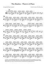 There's a Place - The Beatles drum sheet music