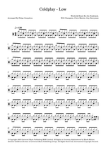 Low - Coldplay drum sheet music