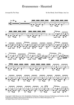 Haunted - Evanescence drum sheet music