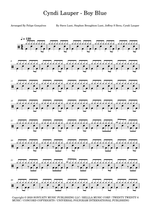Boy Blue - Cyndi Lauper drum sheet music